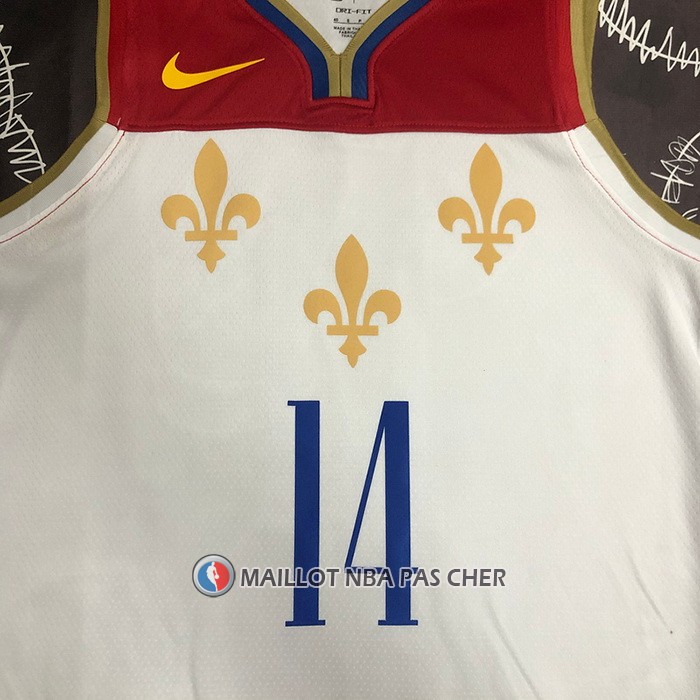 Maillot New Orleans Pelicans Brandon Ingram NO 14 Ville 2020-21 Blanc